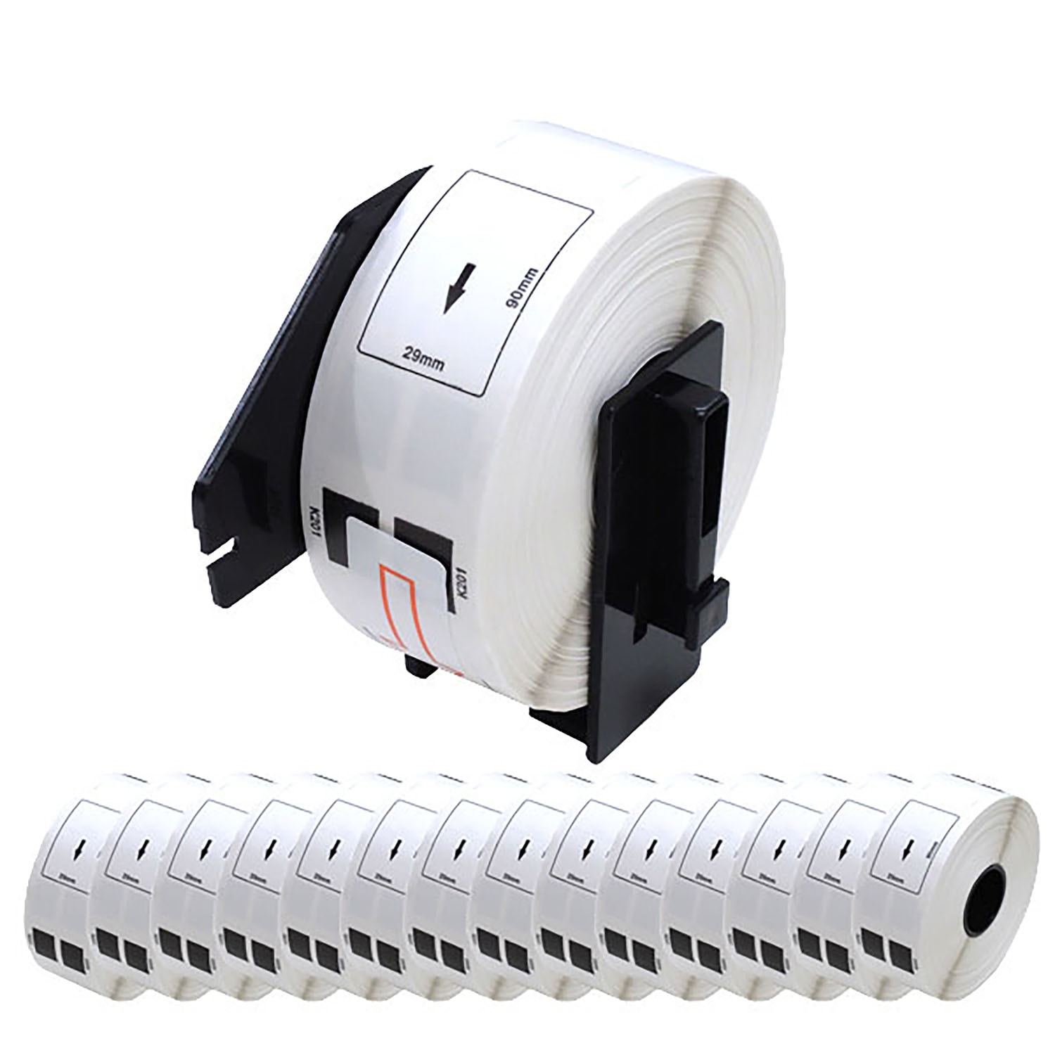 ブラザー用 ピータッチ DKプレカットラベル (感熱紙) DK-1201 互換品 宛名ラベル 白 29mm×90mm 400枚入り 15個セット+ホルダー1個