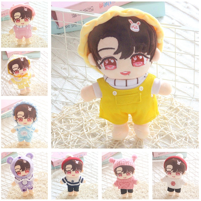ジャオジャン 肖戦 陳情令 ぬいぐるみ 20cm 本体 服 ミニ洋服セット 着せ替え人形用服 ぬいぐるみ用服 コットンドールウェア 日常服人形 韓国ファッション アイドル衣装 かわいい 綿人形服