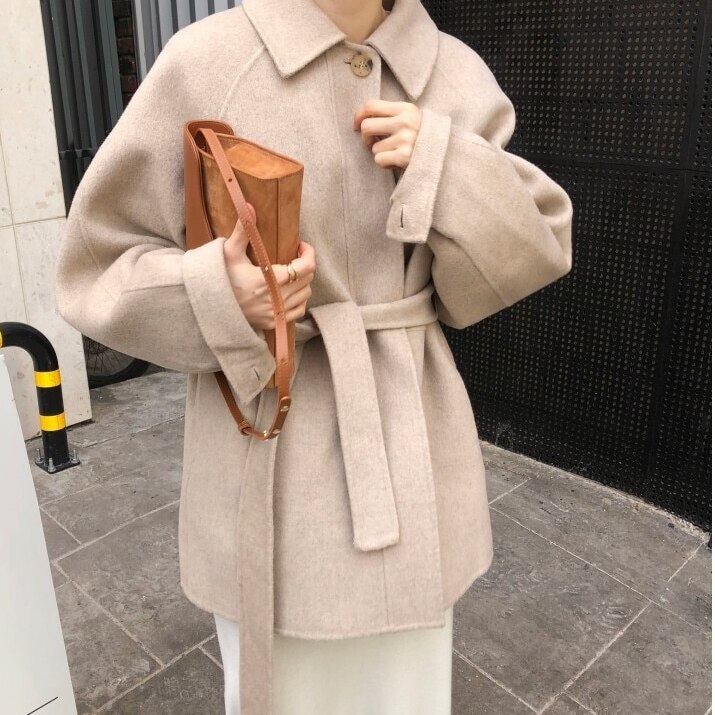 アウター レディース コート ステンカラーコート ガウンコート 長袖 襟付き 無地 レトロ