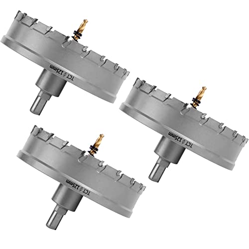 【DIYのプロ推薦】 超硬 ステンレス ホールソー 穴あけ 電動ドリル ホルソー ホールカッター ShopXJ (3, 125ｍｍ)