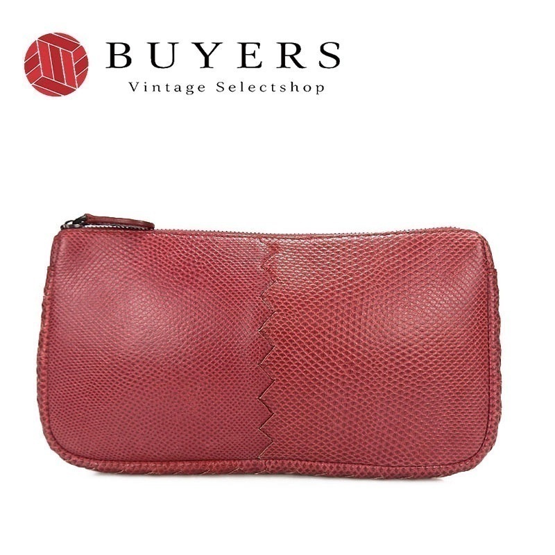 中古 ボッテガヴェネタ ポーチ BOTTEGA VENETA ピンク系 レザー ガンメタル 小物入れ【中古】
