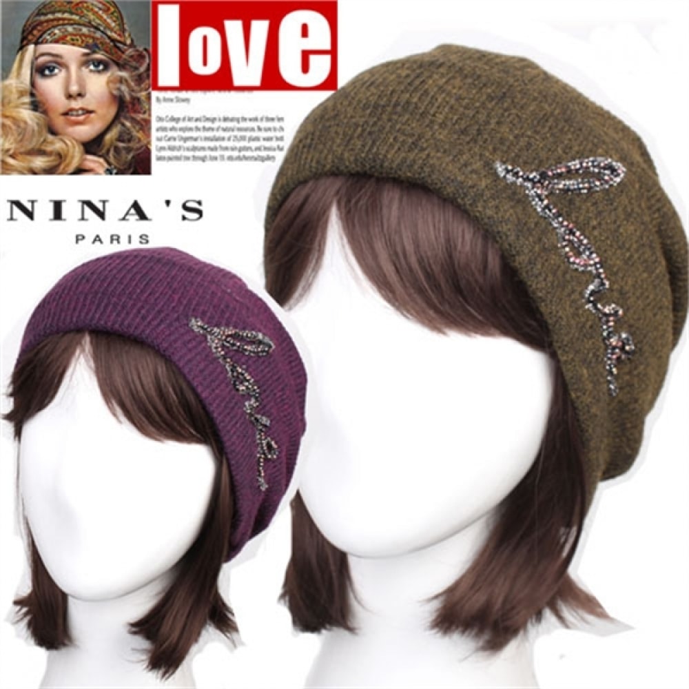 (ニーナズ・パリ) ラヴ・ライク・ア・ジュエルラブ・リブ付きビーニー (9SS241)
