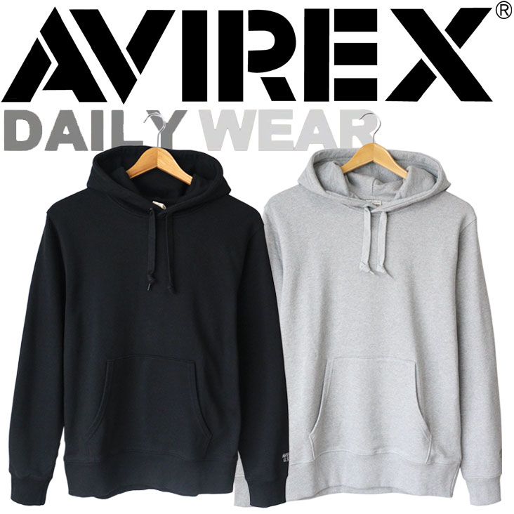 AVIREX アヴィレックス DAILY パーカー シンプル アメカジ ドライタッチ メンズ 男性 ロゴ プリント ワンポイント プルオーバー 普段使い 秋 冬 ミリタリー 783-9931002