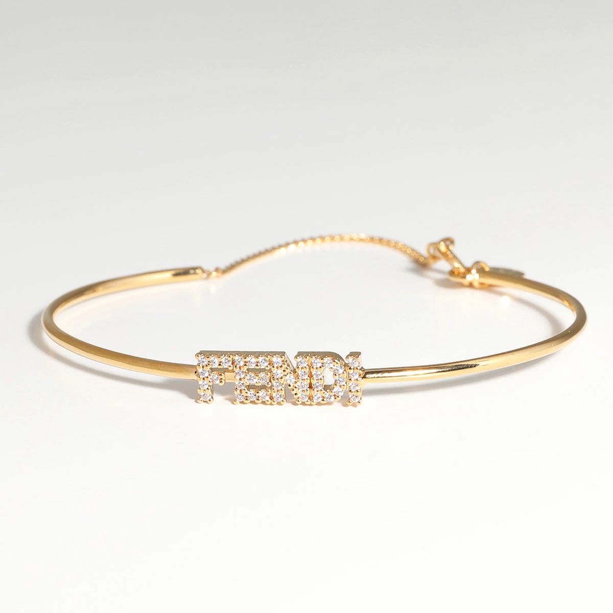 FENDI フェンディ ブレスレット Graphy グラフィ 8AH251 A44G レディース ロゴ ジルコン アクセサリー F089U/ORO-SOFT+CRYSTAL