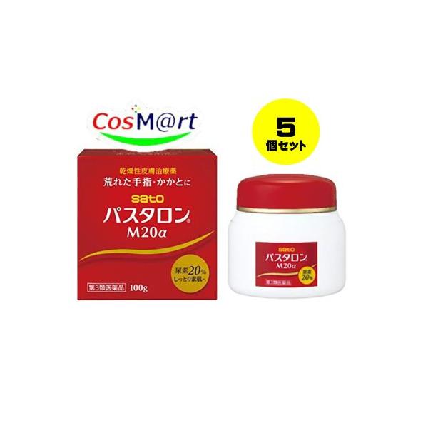 【5個セット】 【第3類医薬品】 佐藤製薬 パスタロンM20α 100g 乾燥性皮膚治療薬 (4987316061269-5)