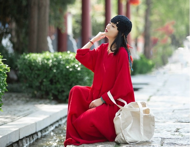 ワンピース プルオーバー ロングスカート ロング ロング丈 袖あり 長袖 Vネック 襟なし ワイド 綿 かわいい 大人可愛い きれいめ シンプル 大人 上品 おしゃれ お洒落 大人可愛い 大人女子