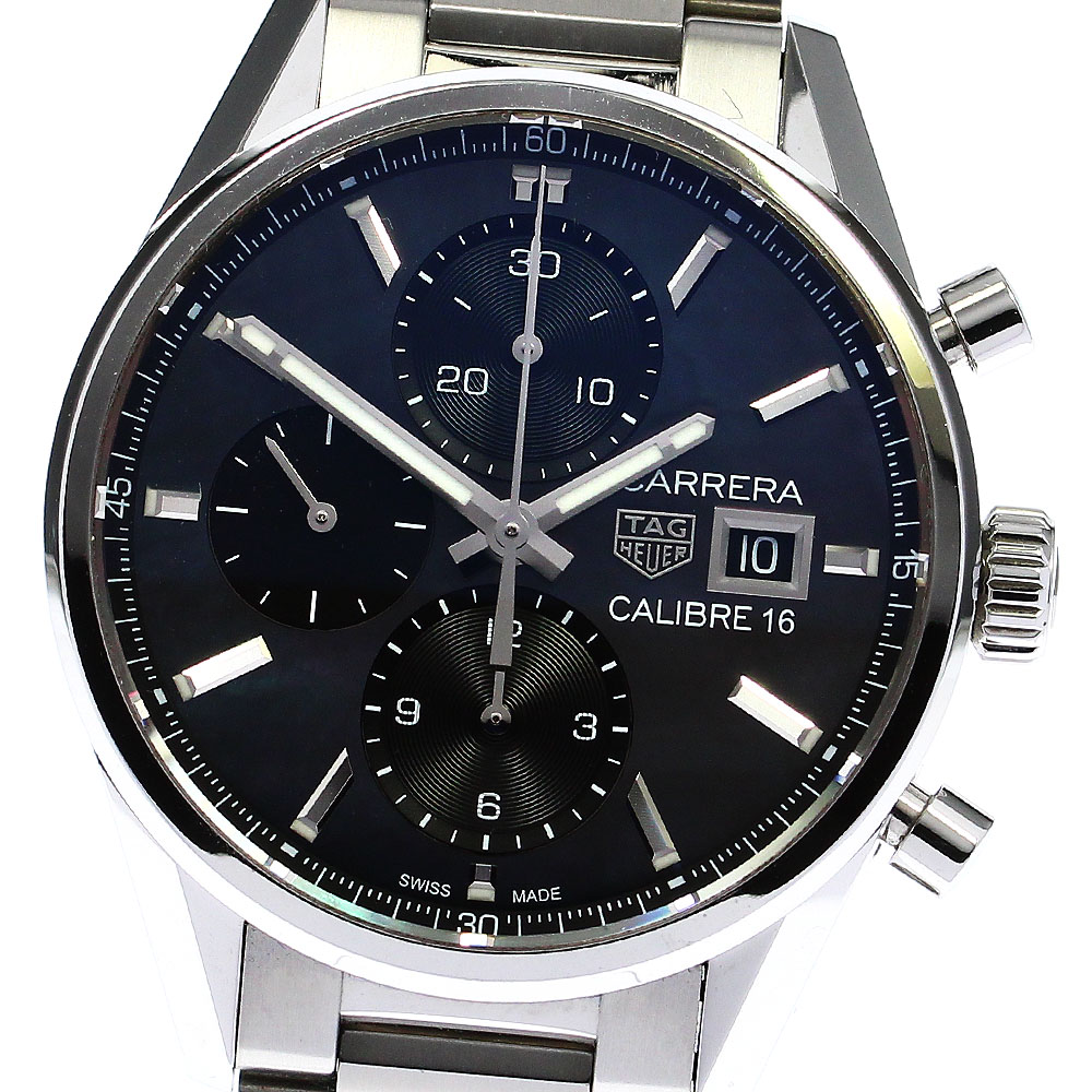 タグホイヤー TAG HEUER CBK2116 カレラ キャリバー16 クロノグラフ 自動巻き メンズ 箱・保証書付き_806569【中古】