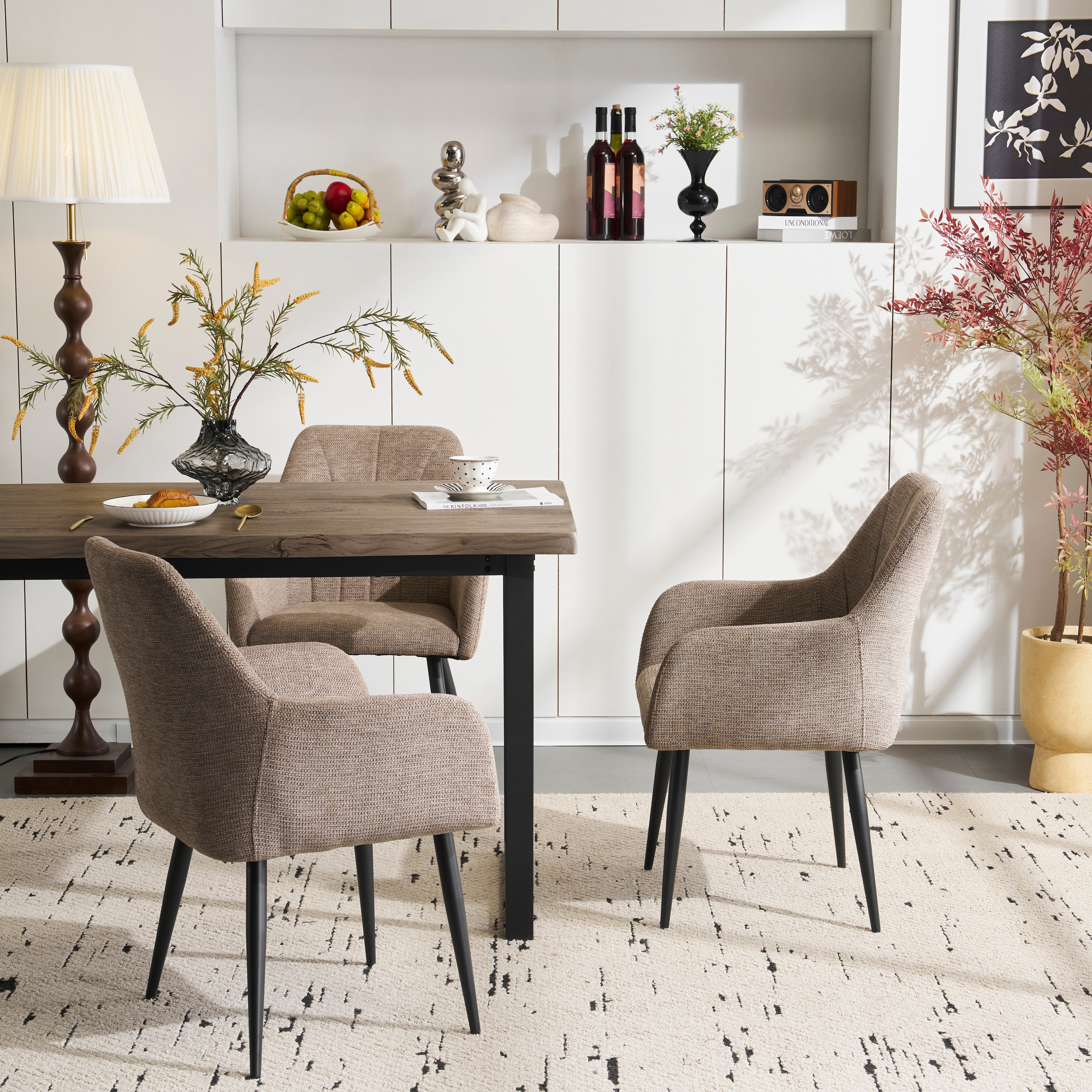 40【set品】ダイニングテーブル 食卓 4人用 2人用 幅140cm おしゃれ 組み立て非常に簡単 ソリッド ハイエンド ヴィンテージ風 モダン 客用 書斎用 シンプル 波の形 椅子2Ｐ48