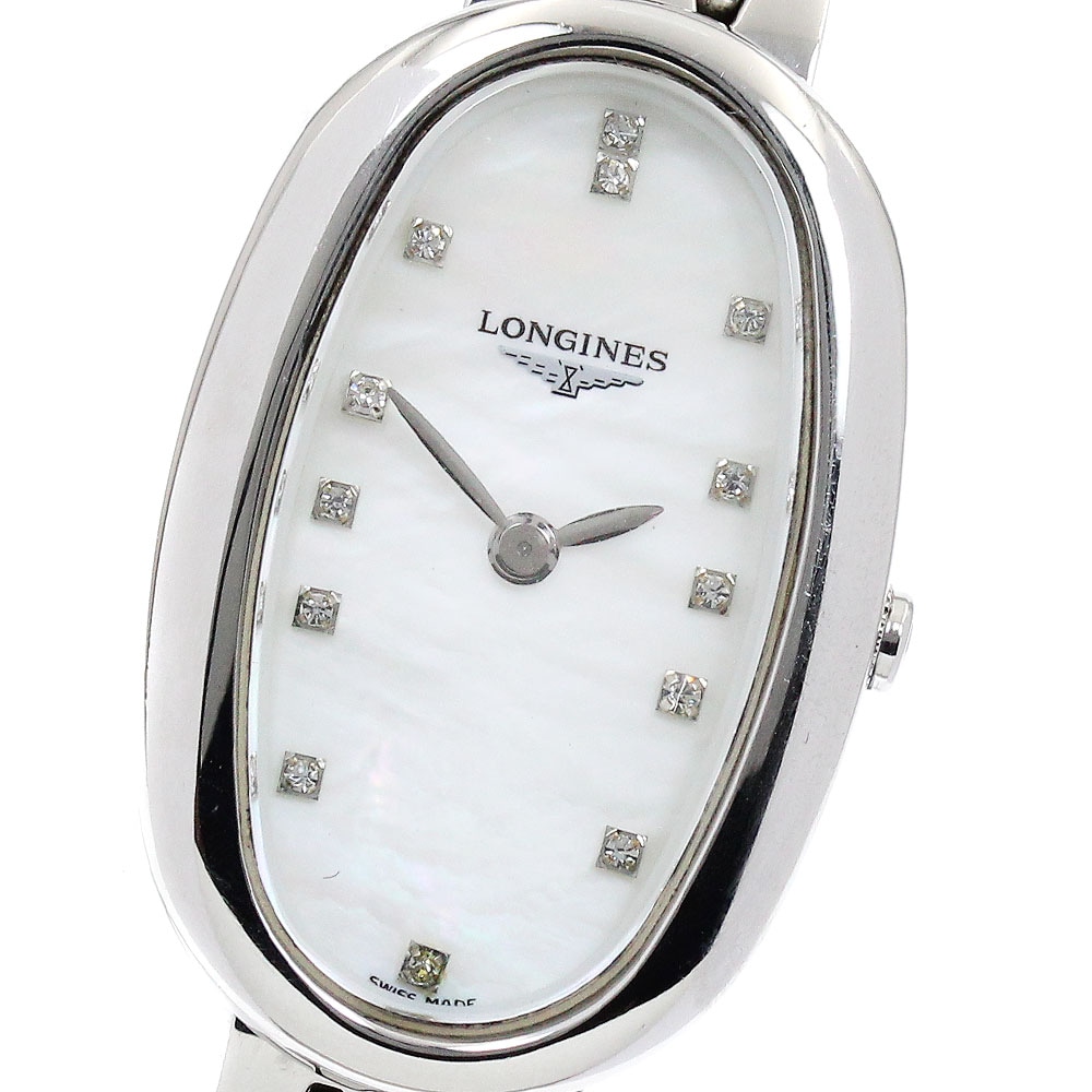 ロンジン LONGINES サンフォネット ダイヤベゼル クォーツ レディース _899190【中古】