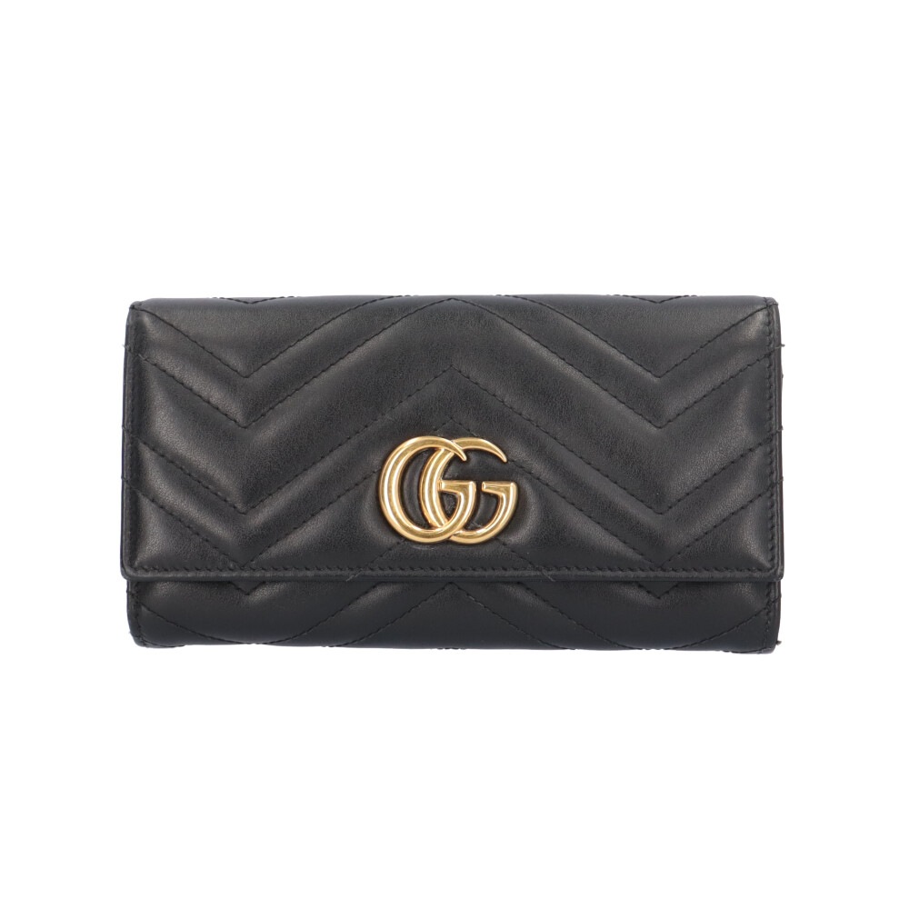 グッチ コンチネンタルウォレット GGマーモント 長財布 レザー 443436 GUCCI 中古 美品