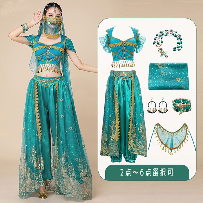 ベリーダンス 衣装 セット ハロウィン コスプレ コスチューム アラビアン仮装 チョリ パンツ ベール アラビアン ステージ イベント ベリー コスプレ衣装