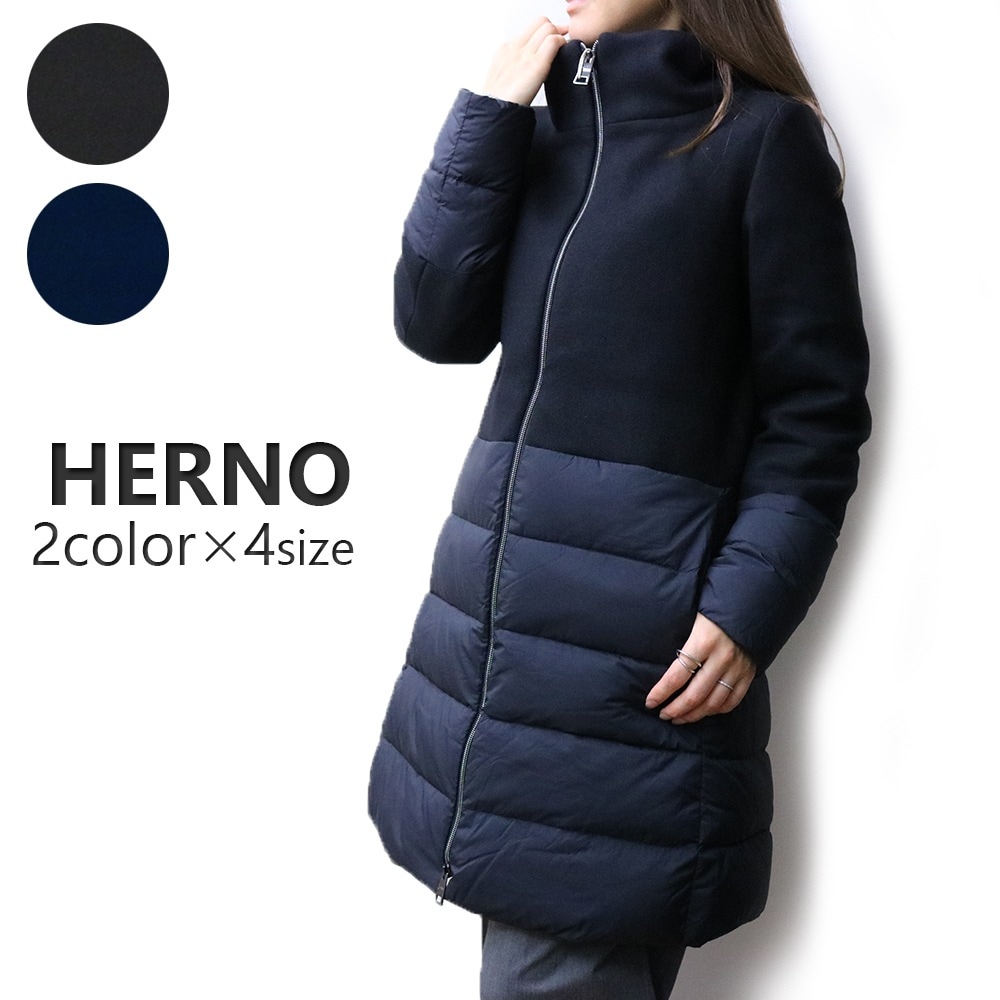 ヘルノ HERNO ダウンコート PI001965D33432 アウター 2024AW新作 レディース ブラック ネイビー 秋冬2024 ダウンジャケット