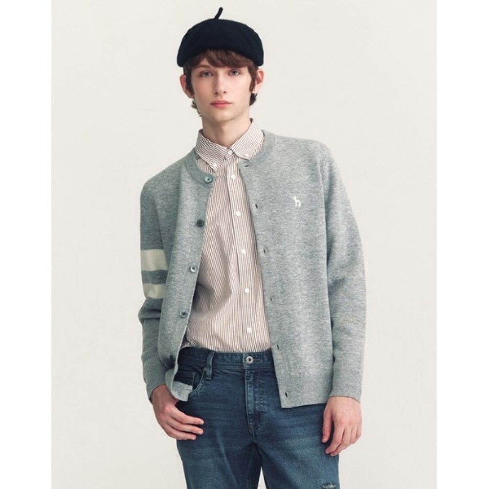 (ヘッジズ) 24FW グレースリーブカラーウールダブルウィーブラウンドカーディガン HZSW4D200G1