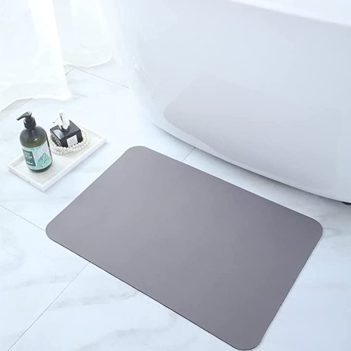 珪藻土バスマット 浴室マット 人気 足乾バスマット 吸水性 速乾 薄型 足ふきマット 清潔 スクエアタイプ 無地Lサイズ(スクエアタイプ(無地)Lサイズ) 5,318円