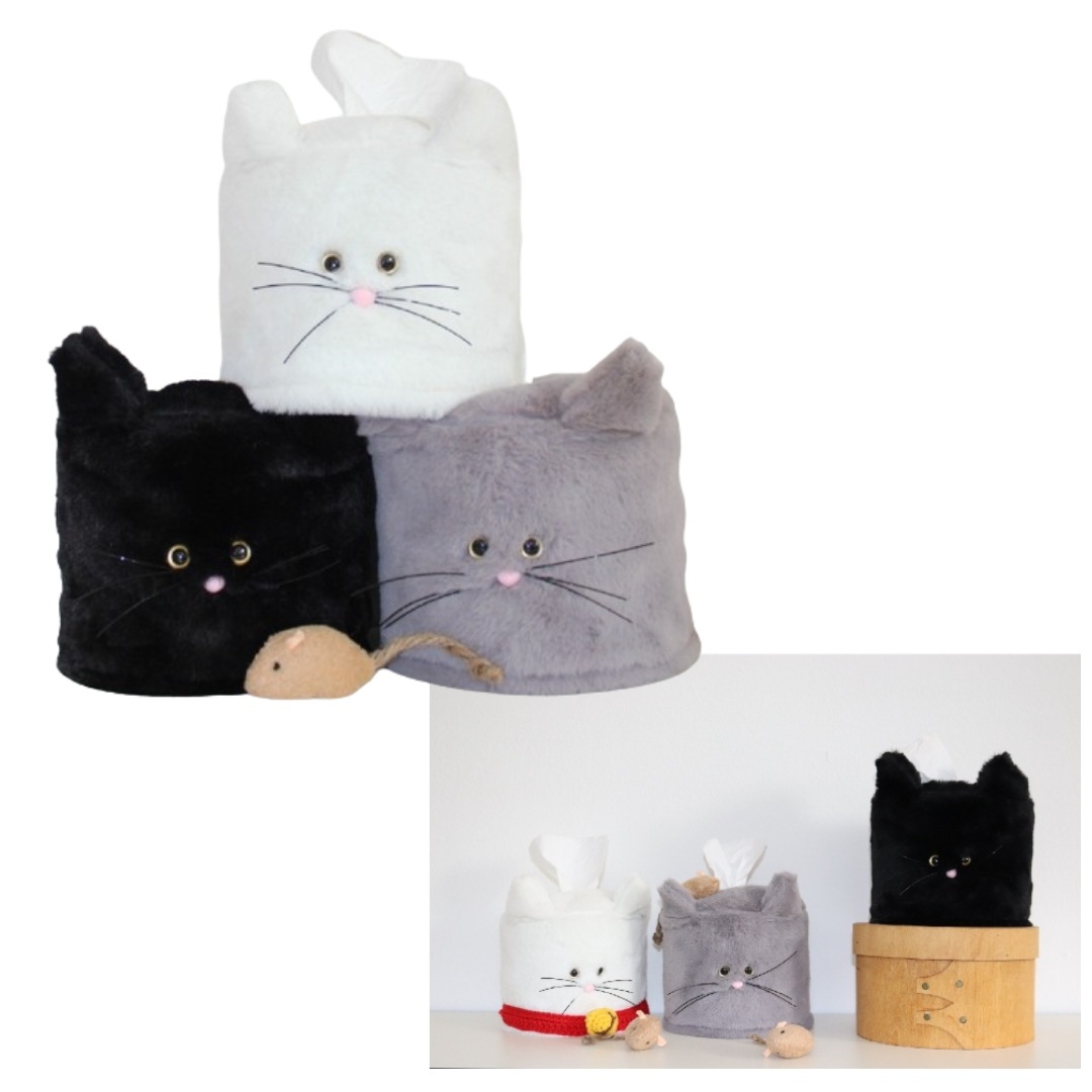 [韓国インテリア] [Gogreen Object] 猫トイレットペーパーケース