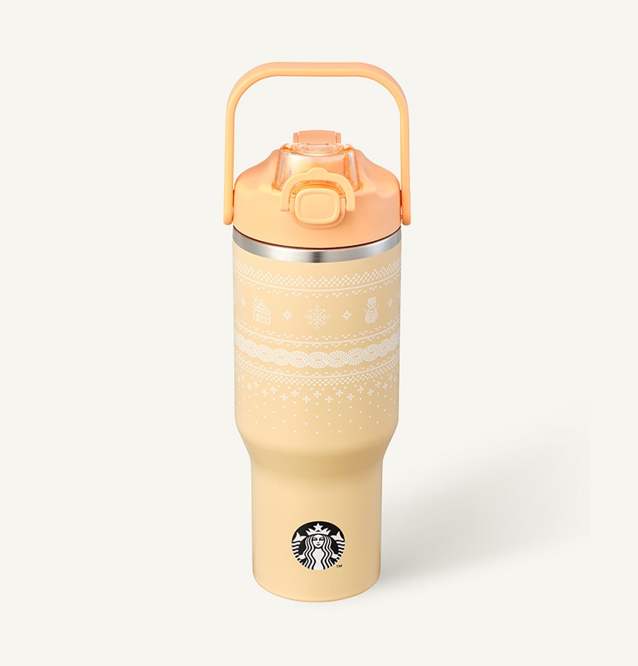 SS ウィンター ニット オレンジ カール タンブラー 946ml 韓国スターバ グッズ クリスマス限定販売 MD