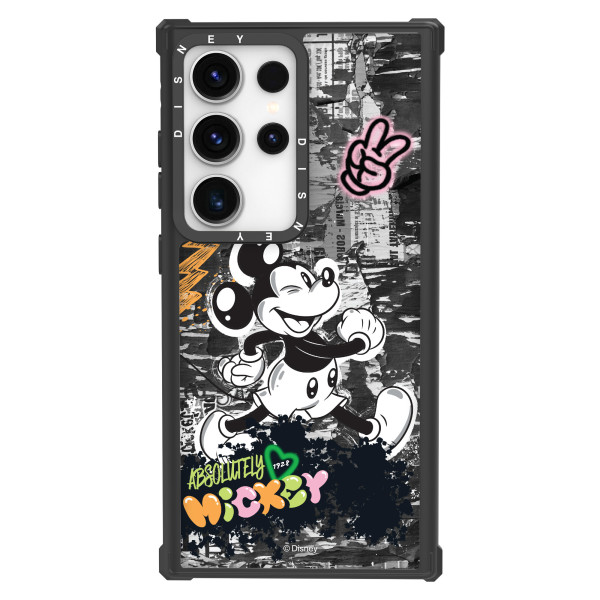 ディズニー ギャラクシーS24ウルトラ インパクト シグネチャーケース デザイン ミッキーアンドフレンズ 透明ハードバンパー マックセーフ プラス