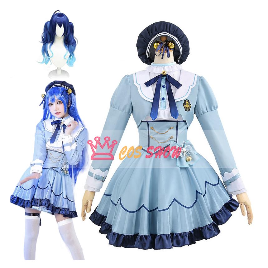バーチャル VTuber 天宮こころ コスプレ衣装 帽子付き ウィッグ能 cosplay 水色 仮装 イベント ステージ服 舞台 ハロウィン クリスマス