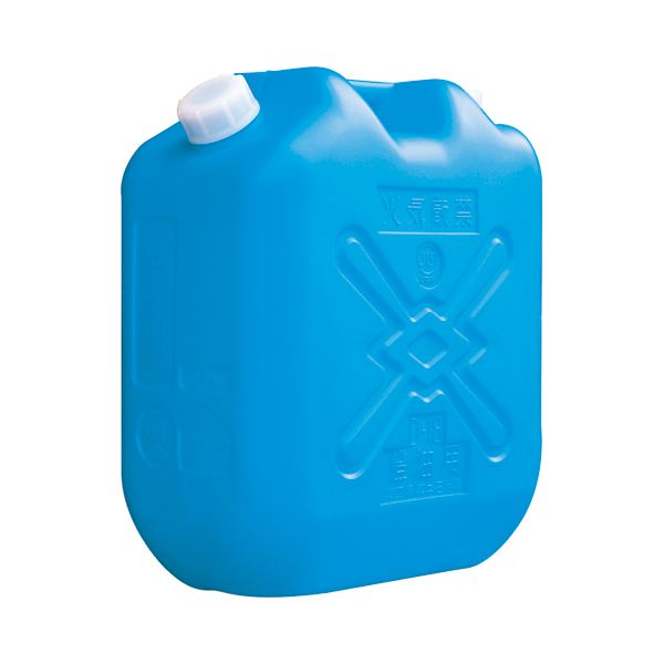 (まとめ) 土井金属 灯油缶 18L ブルー 1個 (4セット)