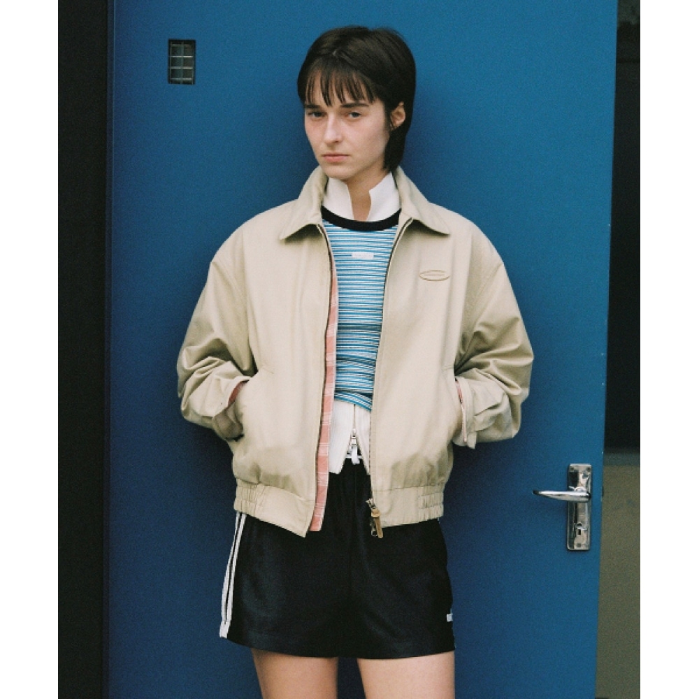 カバーナットウーマンスモーキングヘリントンジャケットベージュ