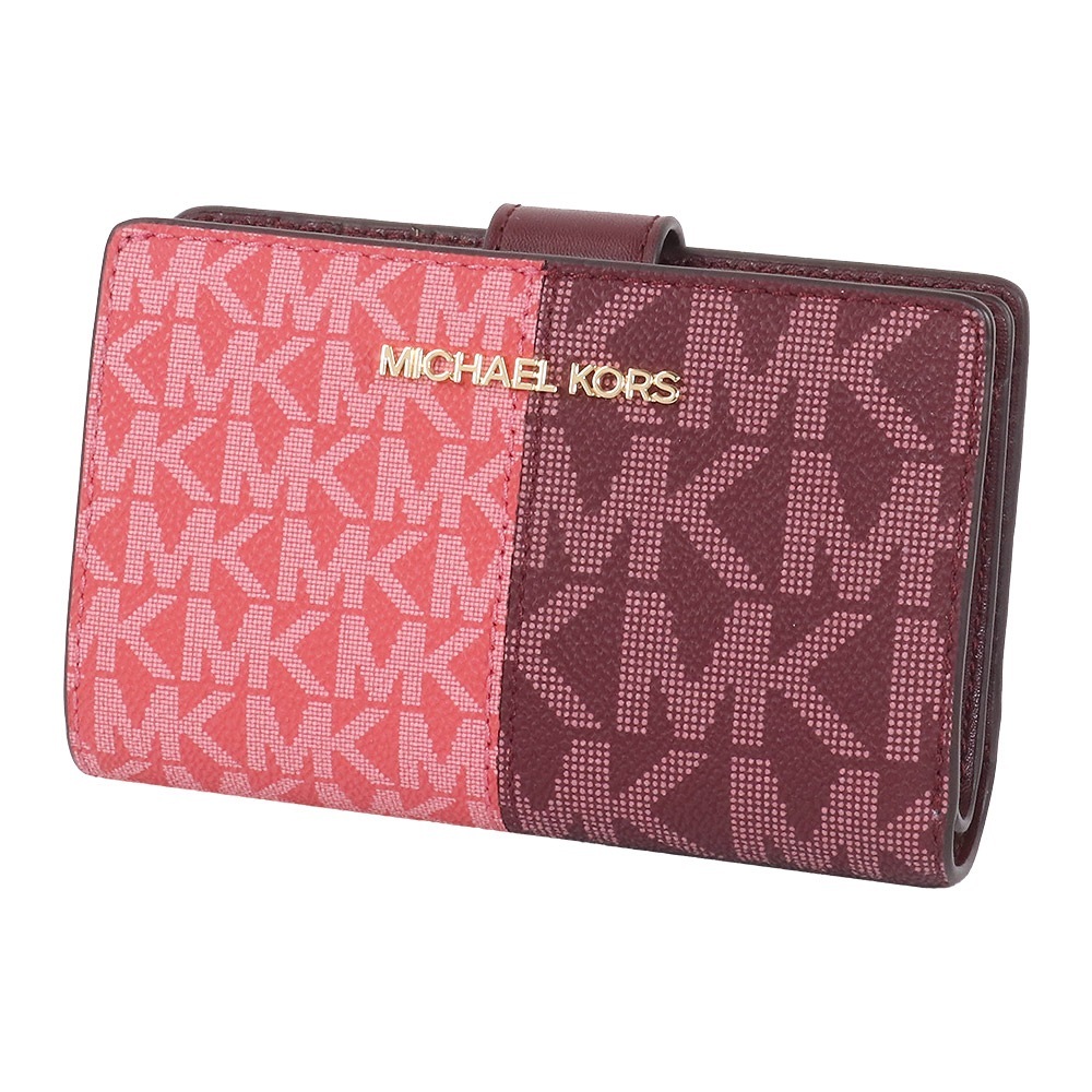 財布 二つ折り財布 35F4GTVF6B OXBLOODMLTI シグネチャー アウトレット レディース ウォレット 新作