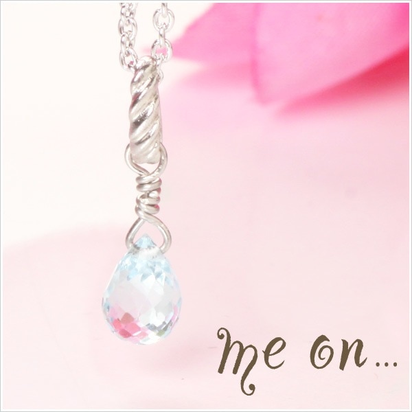 me on... K10ホワイトゴールドブルートパーズティアドロップネックレス 発送目安：２３週間