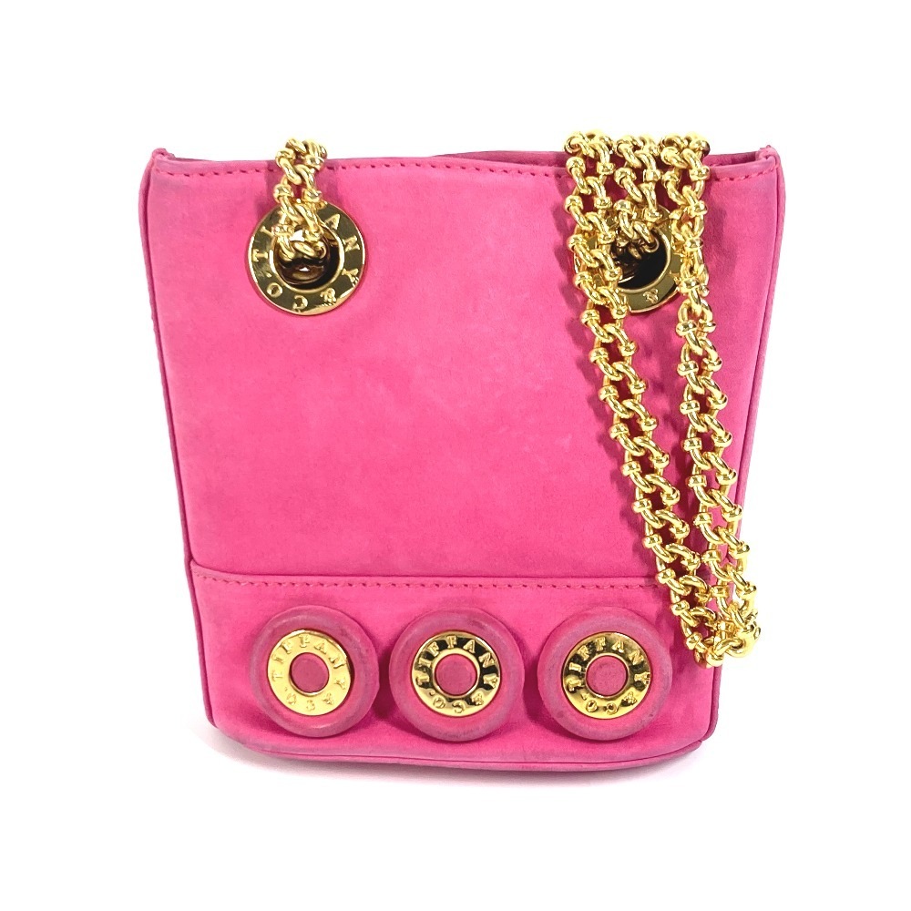 ショルダーバッグ ロゴ カバン チェーンバッグ ミニ 斜め掛け ポシェット ヌバック ピンク 24,420円