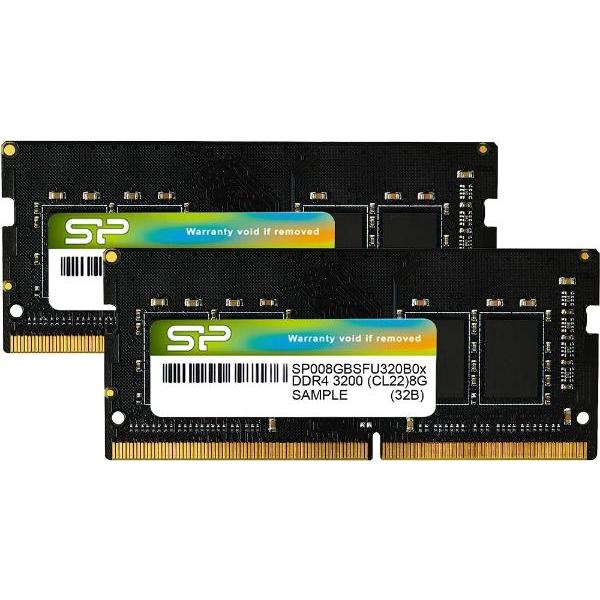 ノートPC用メモリ SODIMM DDR4-3200 PC4-25600 8GB×2枚 入り(16GB) 260Pin 1.2V CL22 SP016GBSFU320B22