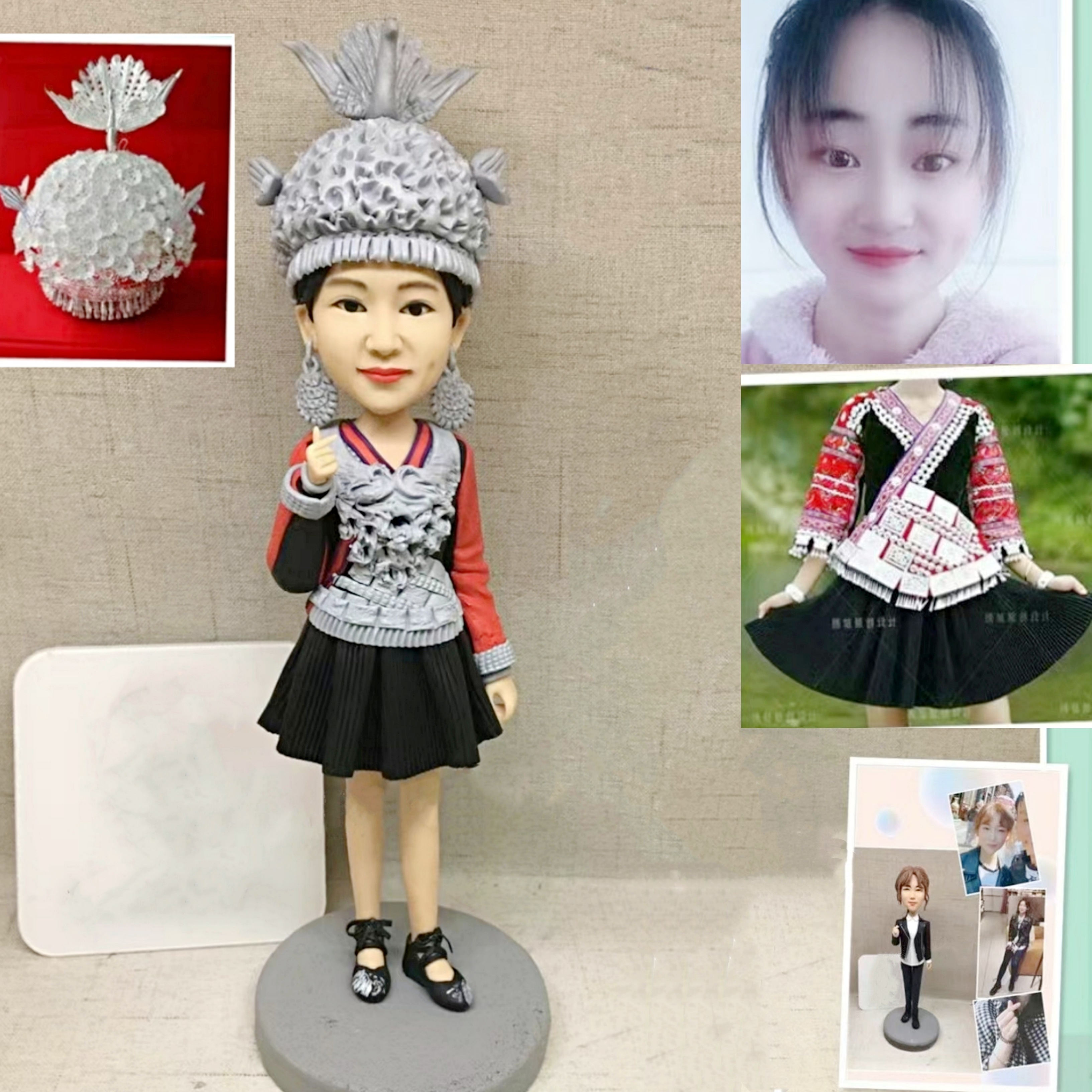 【オーダーメイド】3D肖像画 似顔絵 人形 フィギュア 彼氏 彼女 誕生日 ケーキトッパー 記念日 カップル 友達 プレゼント