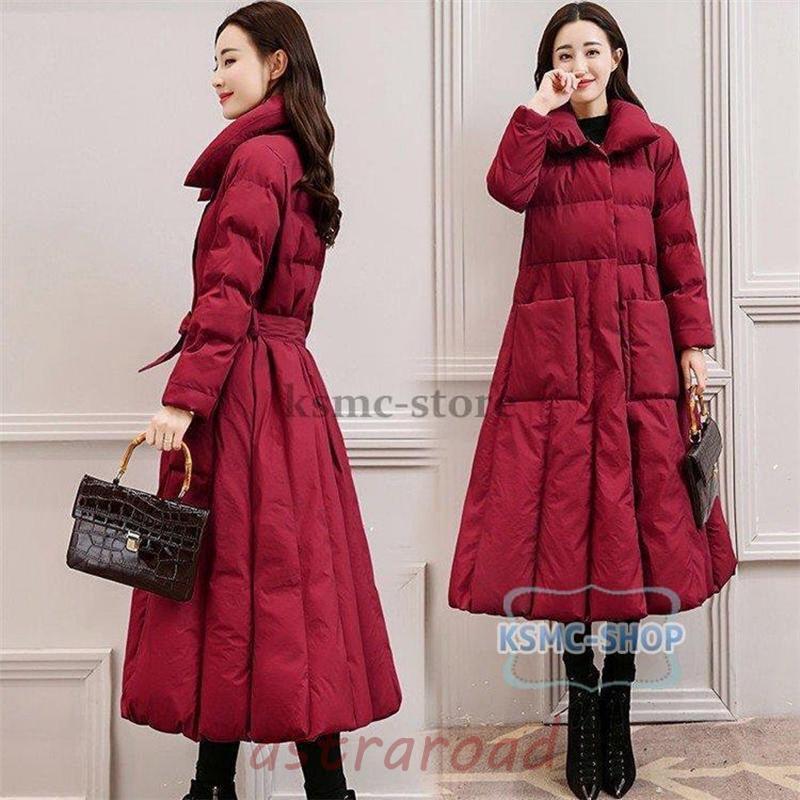 中綿コート レディース ダウン風コート ロングコート コート ロング丈 アウター ジャケット 体型カバー 厚手 防寒 お洒落 着痩せ 大きいサイズ代30代
