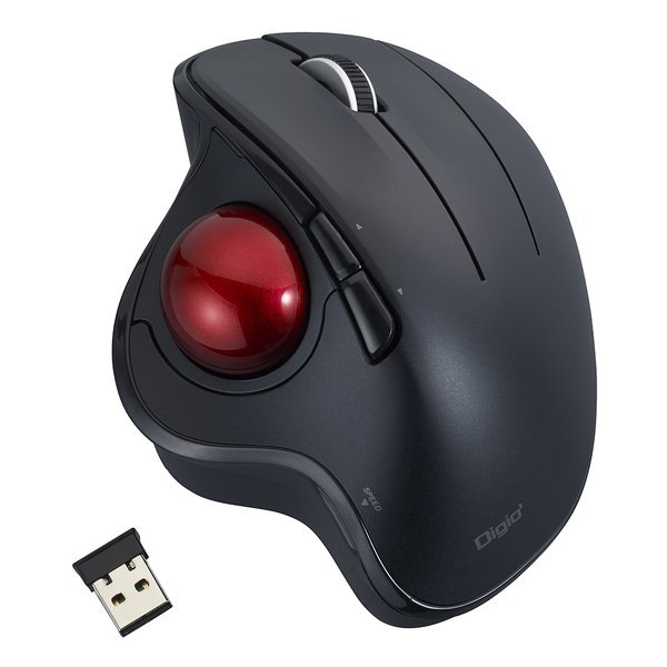無線光学式親指 トラックボール 角度可変 5ボタン ブラック MUS-TRIF180BK