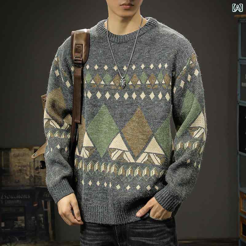 メンズ 春 長袖 厚手 ニット トップス セーター レイヤード カジュアル おしゃれ 大きめサイズ ストリート 着やい 動きやい 快適 レジャー アウトドア ワーク