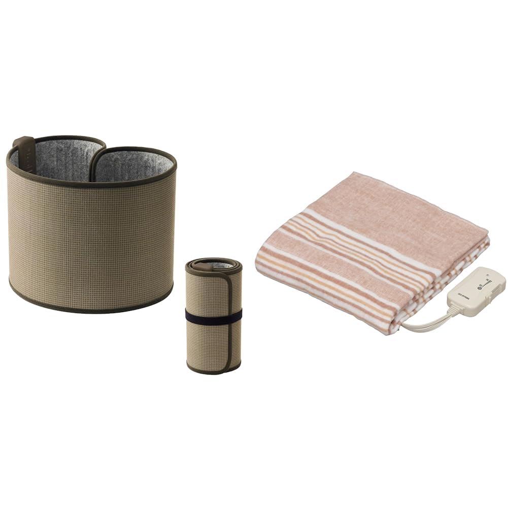 【冬物セット】ぐるポカ パネルヒーター 足元ヒーター デスク オフィス 冷え対策 APH-R12A-T ダークブラウン + 電気毛布 敷き 洗える 140×80cm ダニ退治 シン 19200