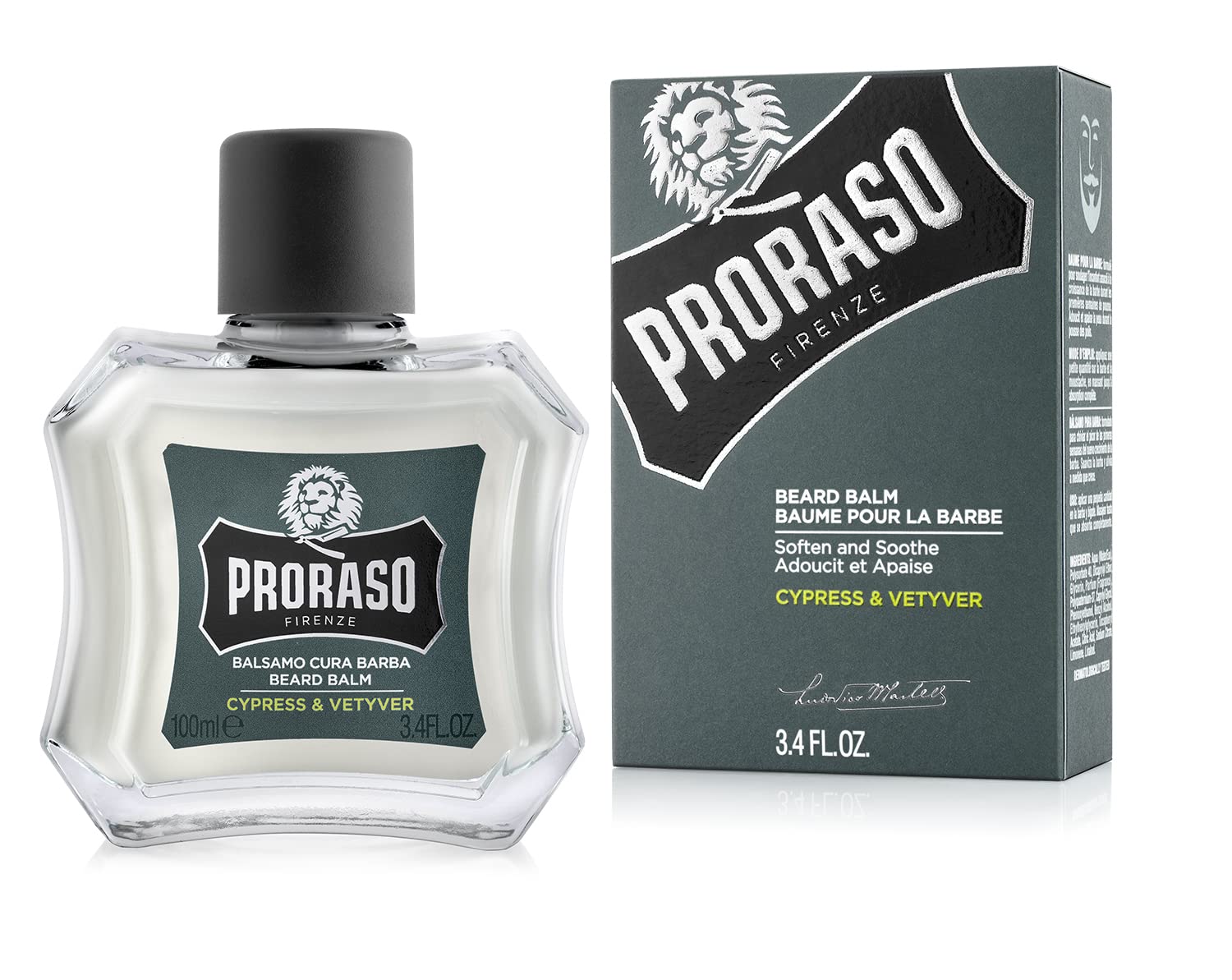 PRORASO (ポロラーソ) ビアードバーム サイプレス＆ベチバー 髭用クリーム アフターシェーブ フェイスクリーム スキンケア イタリア製 100mL