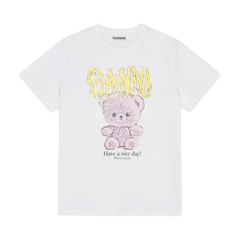 【新品 正規品】ベーシック コットン ジャージー テディ リラックス Tシャツ ブライトホワイト 韓国ファッション 韓国ブランド