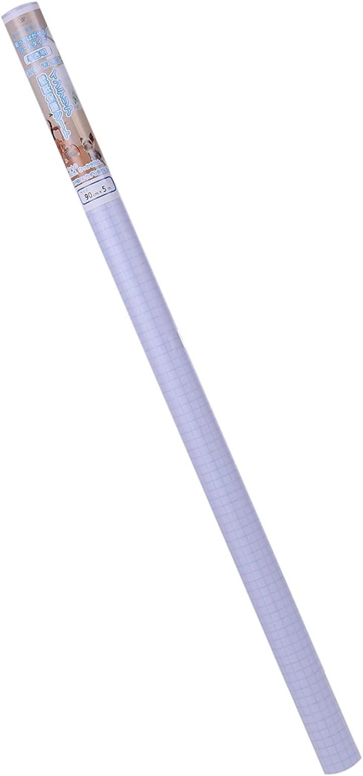 グリーンウィーク ペット壁紙保護シート 90cmx5m はがせる粘着タイプ 標準 半透明 壁の傷汚れペットしつけ猫ひっかき防止( 半透明, 90cmx5m)