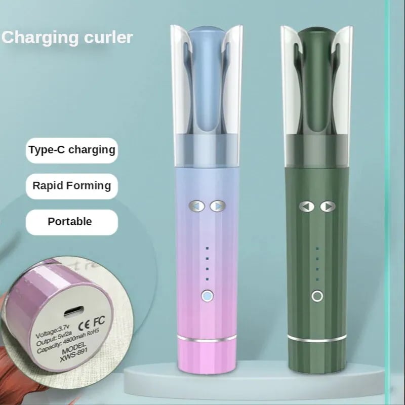 セラミック 波 ヘアツール 旅行 携帯便利 新品両用ヘアアイロン USBカーラー ポータブル自動巻き ロータリーカールスタイル