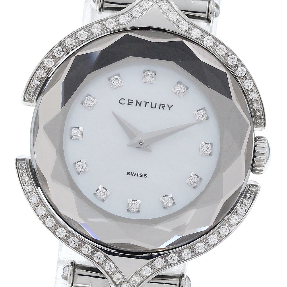 センチュリー CENTURY タイムジェム 12Pダイヤ ダイヤベゼル クォーツ レディース _933651【中古】