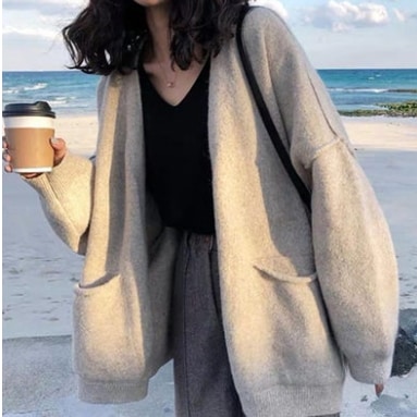 ニット カーディガン アウター 長袖 ビッグシルエット オーバーサイズ 厚手 無地 大人可愛い きれいめ シンプル カジュアル 大人 上品 おしゃれ 大人カジュアル 大人女子 こなれ感 ラフ