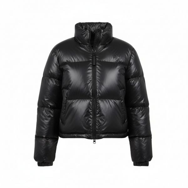 Womens Duckie Glossy Down Short Puffer Black