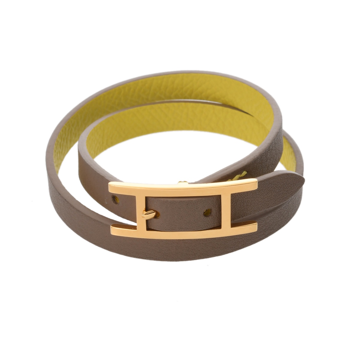 ビーアピ ドゥブルトゥール ベージュ/イエロー ゴールド金具 ユニセックス スイフト エプソン ブレスレット Aランク 中古 銀蔵 31,461円