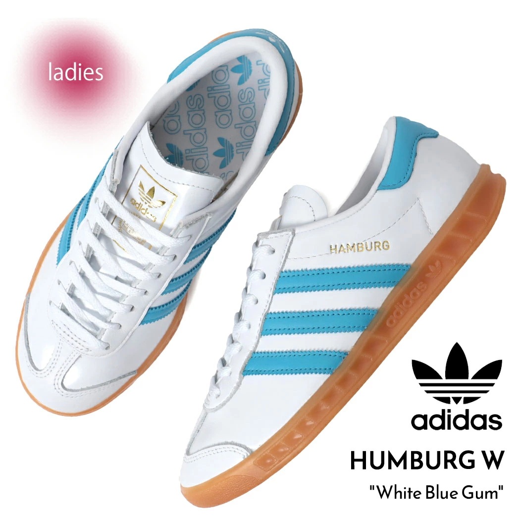adidas アディダス ハンブルグ スニーカー HUMBURG W White Blue Gum ( 白 青 ホワイト ブルー ハンバーグ レディース ウィメンズ JI2625 )