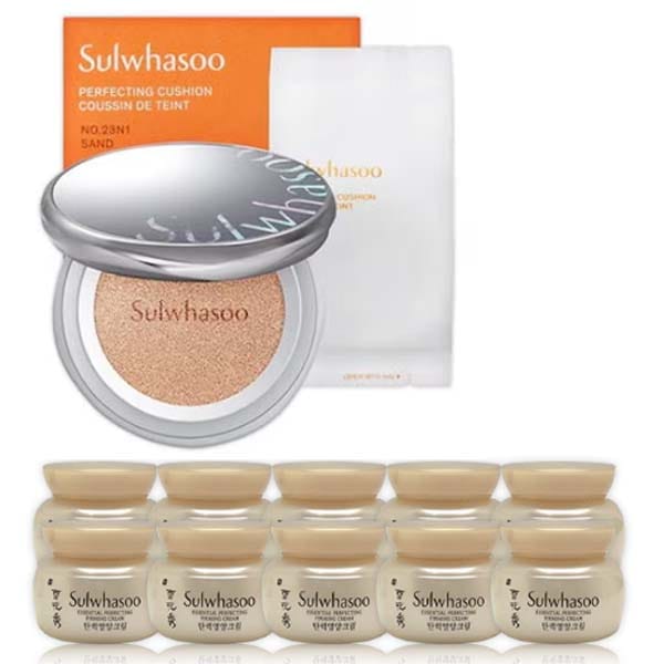 パーフェクティング クッション 15g x 2ea (本品15g+レフィル15g) + 弾力栄養クリーム 50ml (5ml 10個)