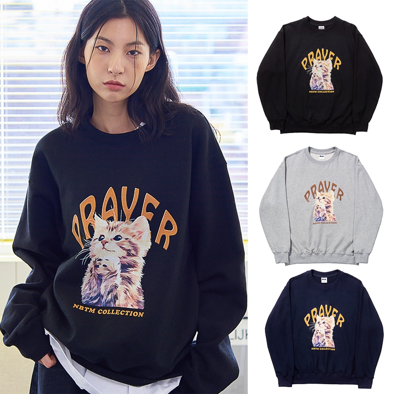 PRAYER CAT SWEATSHIRTS / 3color / 韓国ファッション