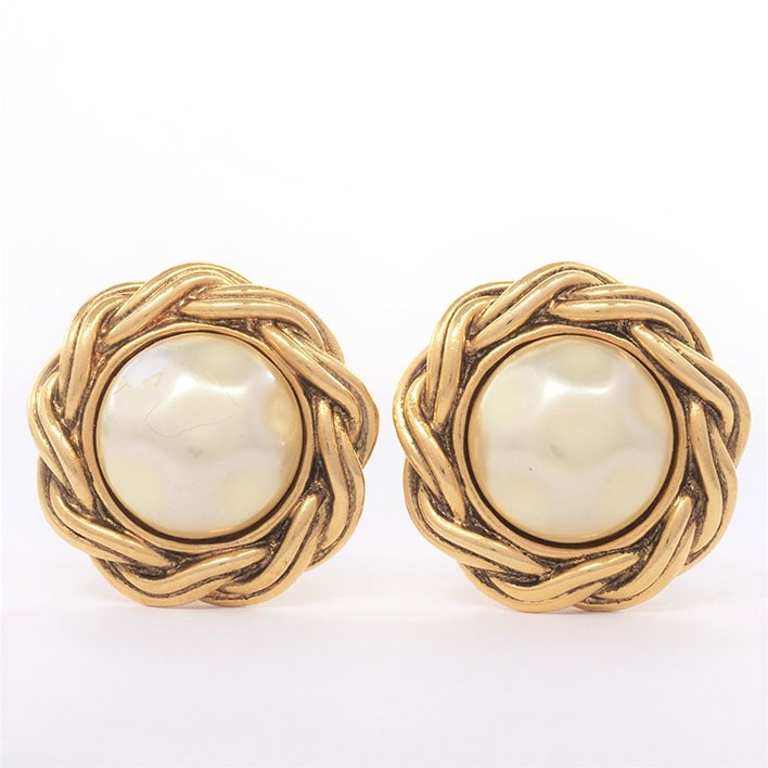 シャネル バロックパール チェーンモチーフフレーム クリップタイプ【イヤリング】イヤリング