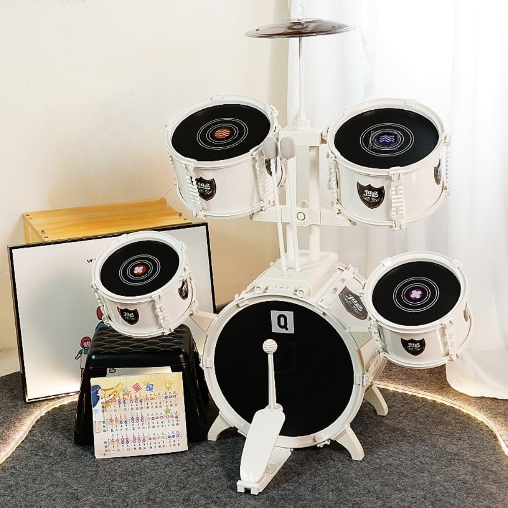 Aeroor キッズジャズドラムセット 子供用 キッズドラム 音楽おもちゃ 音楽玩具 おもちゃのドラム 知育玩具 誕生日 子供の日 クリスマス プレゼント 多機能 ドラムセット 打楽器 誕生日プレゼン