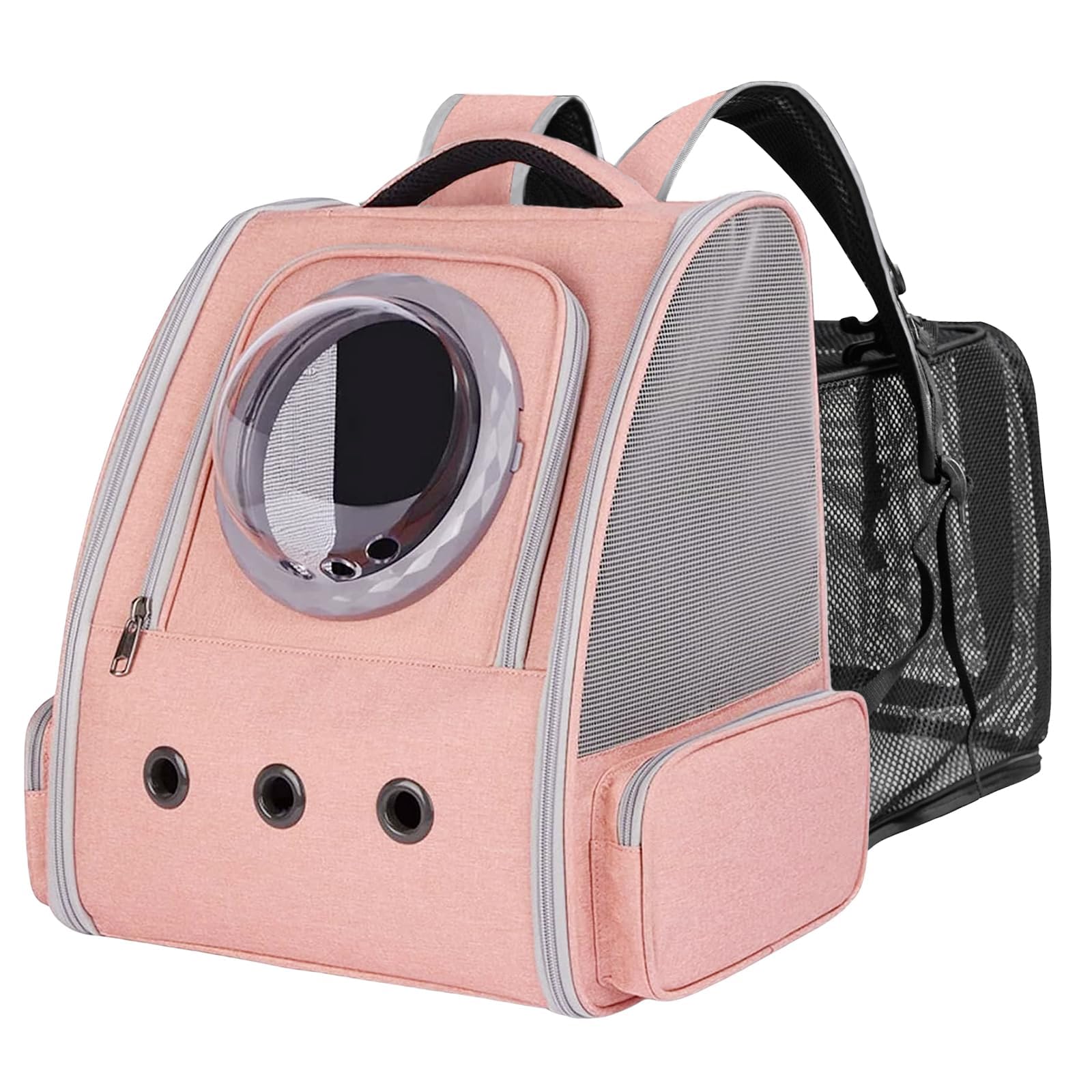 Okiki ペットキャリーリュック バッグ 拡張可能 犬 猫 うさぎ キャリーバッグ ハウス型 旅行 通院 お出かけ 防災避難 猫 小型犬 リュック 折りたたみ 大容量 通気性 宇宙船 【2種類の窓・