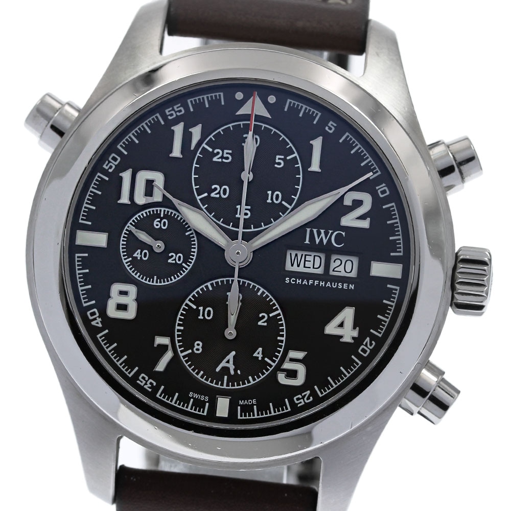 IWC IW371808 パイロット・ウォッチ アントワーヌ・ド・サンテグジュペリ ダブルクロノグラフ デイデイト 自動巻き メンズ 保証書付_830240【中古】