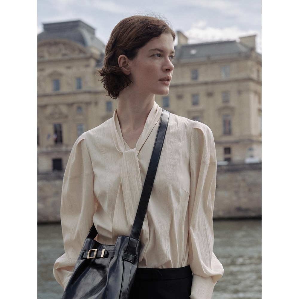 LOEUVRE タイパフスリーブブラウス SW3AB354-90