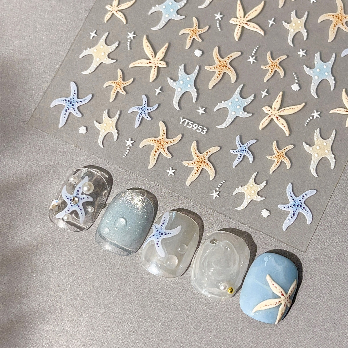 【1点ご購入 で10点プレゼントいたします】レリーフヒトデネイルシールかわいいキャラクター星ポップなデコレーションシール